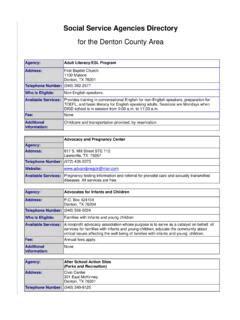 Social Services Directory .
